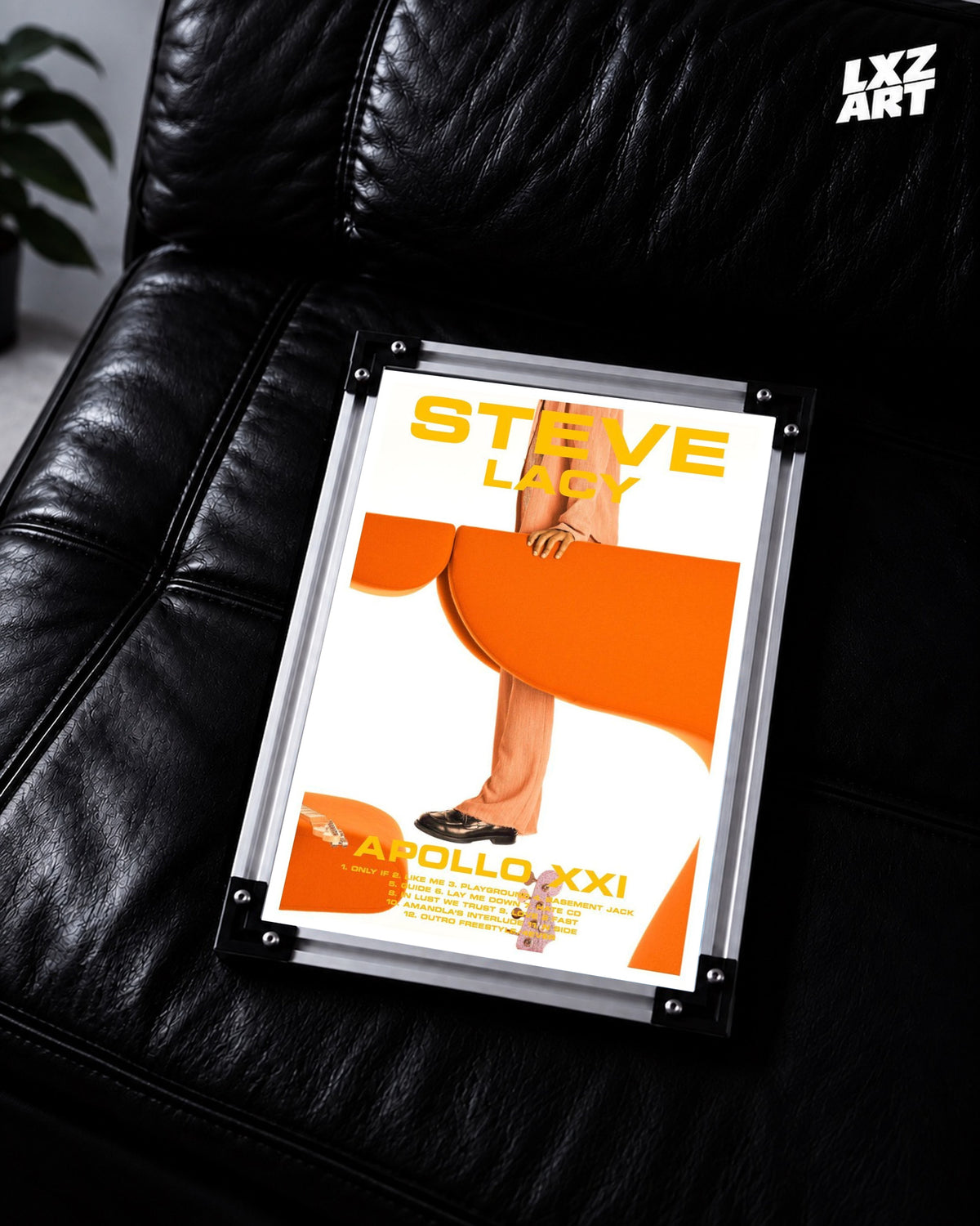 Steve Lacy Apollo XXI Orange & Yellow Typography Poster | Unframed Wall Art — LXZART display 2; frame not included