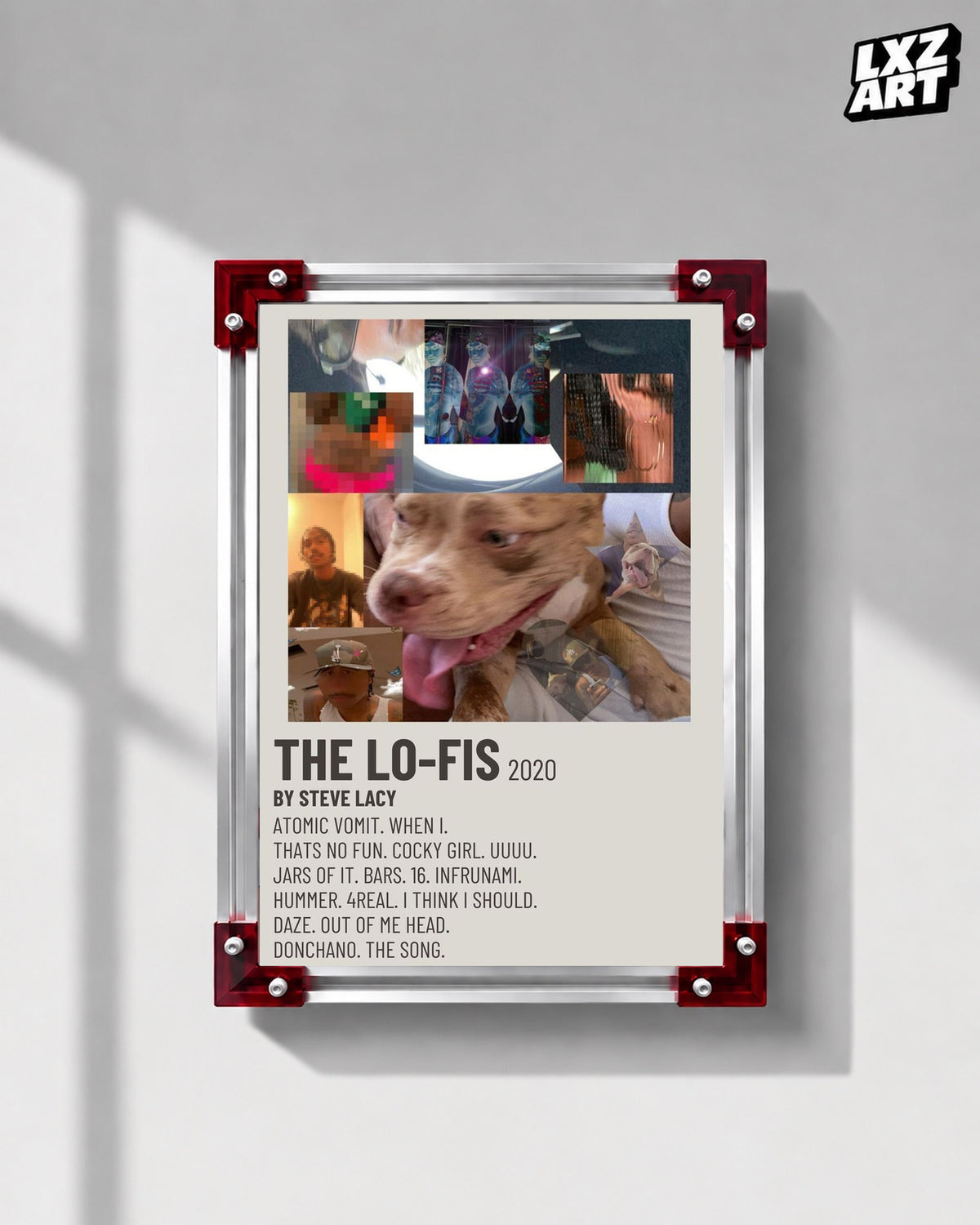 Steve Lacy The Lo-Fis Cream Tracklist Poster | Unframed Wall Art — LXZART display 1; frame not included