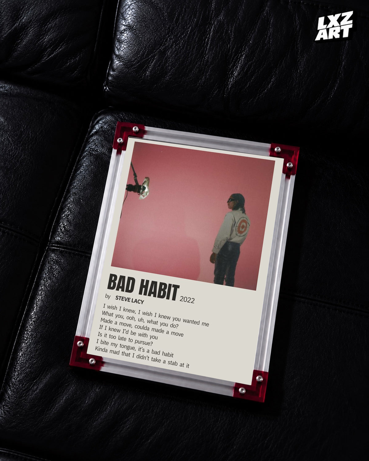 Steve Lacy Bad Habit Rose Lyric Poster | Unframed Wall Art — LXZART display 2; frame not included