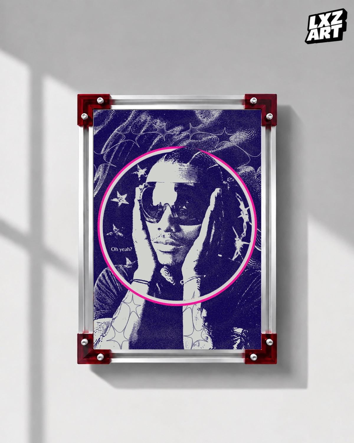 Steve Lacy Oh yeah? Indigo Halo Poster | Unframed Wall Art — LXZART display 1; frame not included