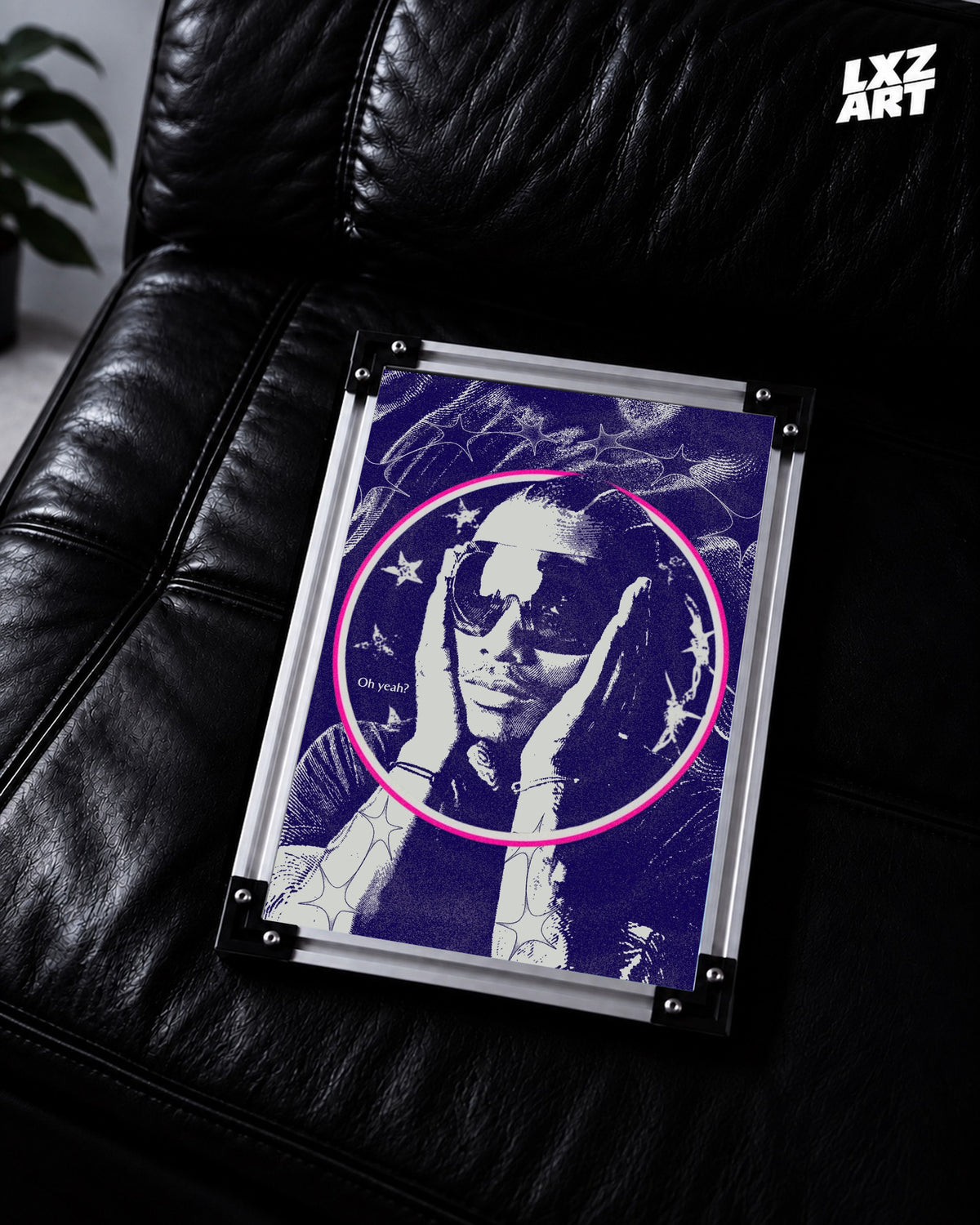 Steve Lacy Oh yeah? Indigo Halo Poster | Unframed Wall Art — LXZART display 2; frame not included