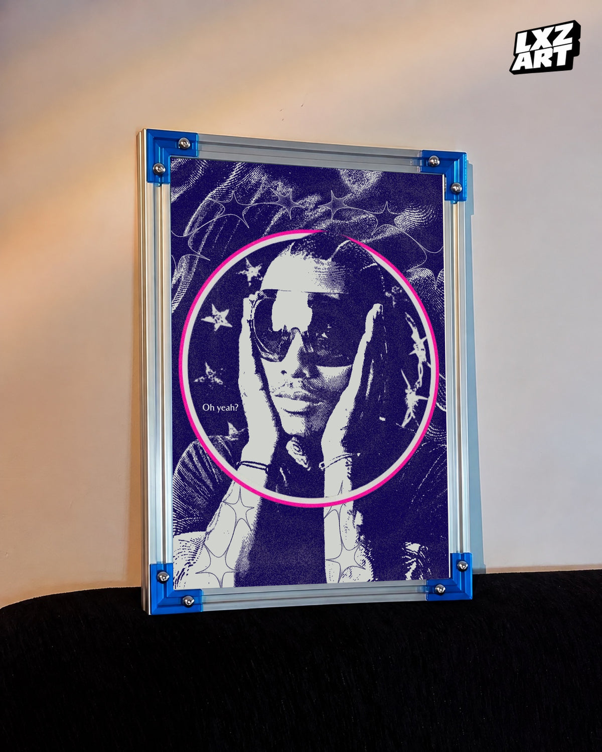 Steve Lacy Oh yeah? Indigo Halo Poster | Unframed Wall Art — LXZART display 3; frame not included