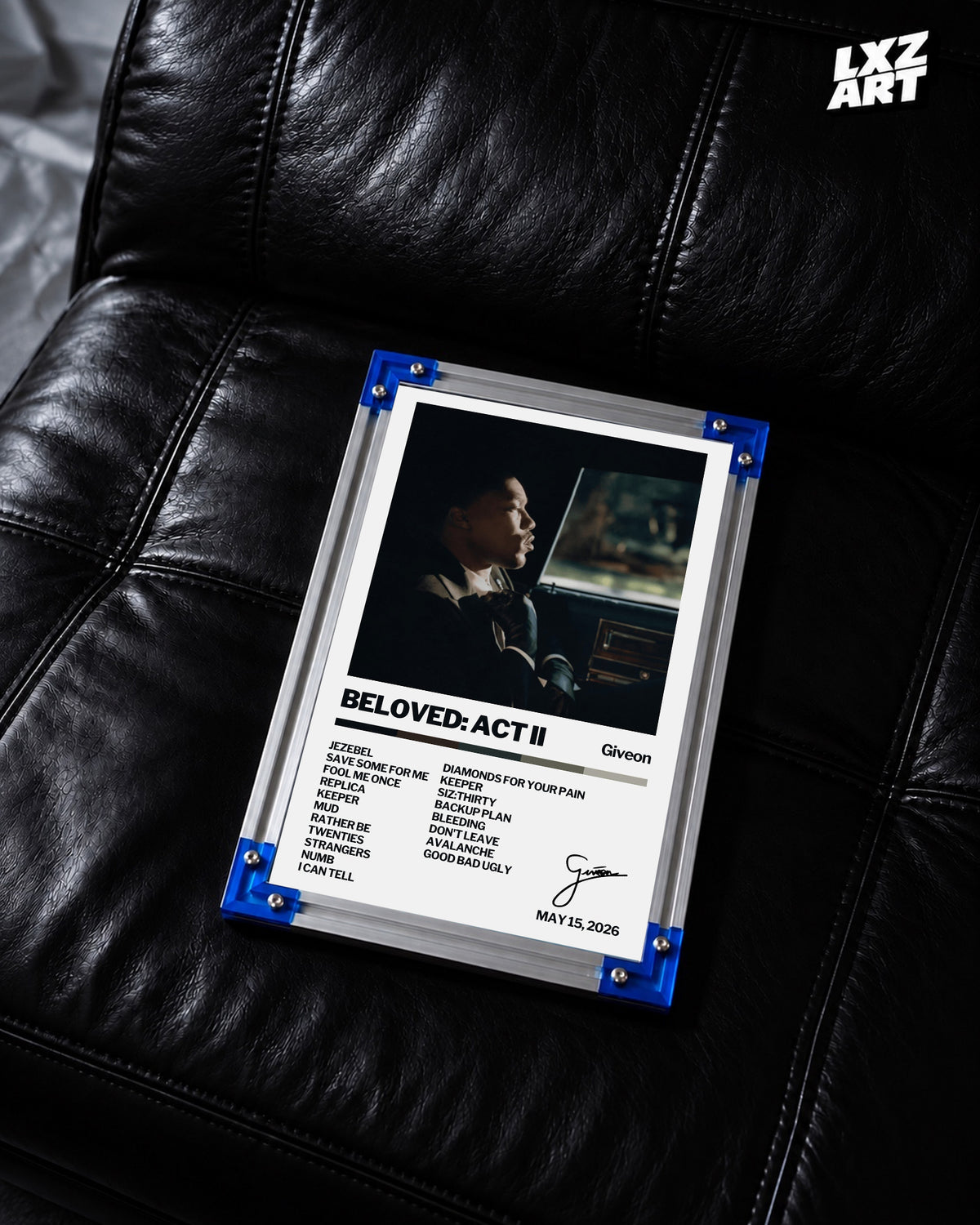 GIVĒON BELOVED: ACT II Cream Tracklist Poster | Unframed Wall Art — LXZART display 2; frame not included