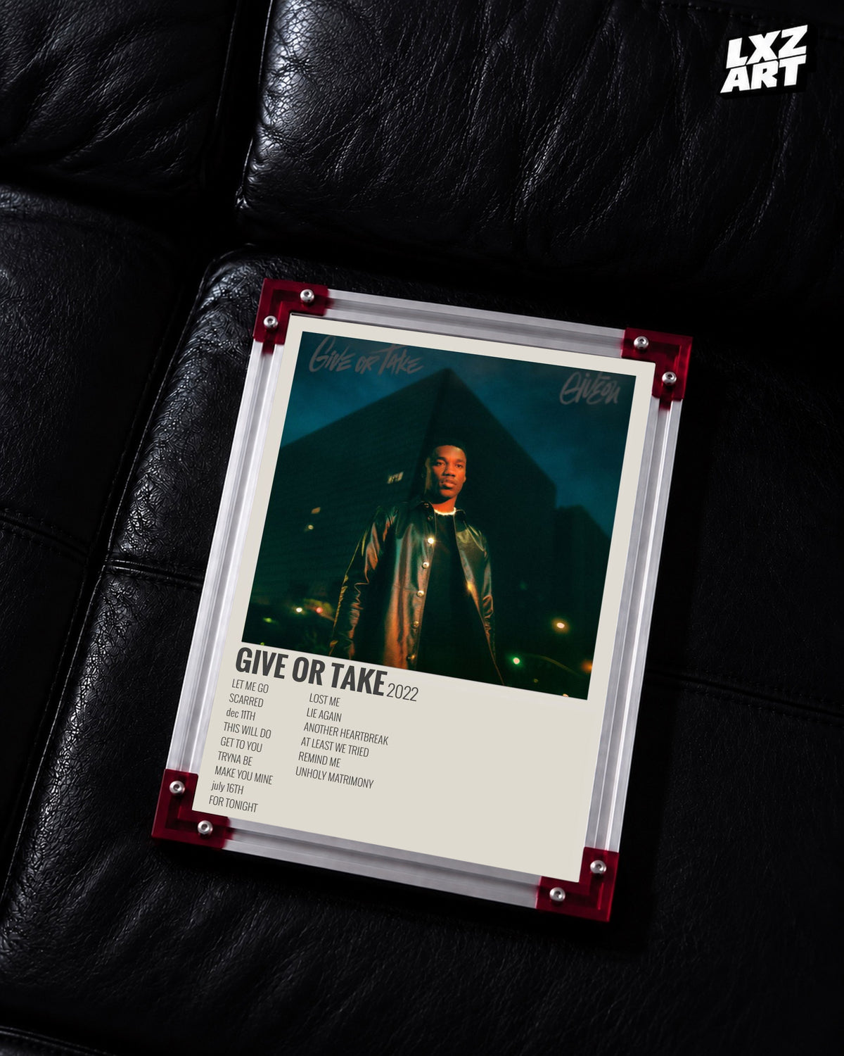 GIVĒON Give Or Take Cream Tracklist Poster | Unframed Wall Art — LXZART display 2; frame not included