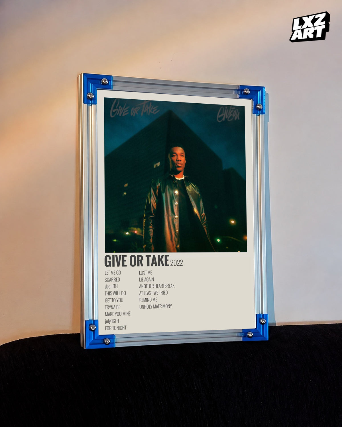 GIVĒON Give Or Take Cream Tracklist Poster | Unframed Wall Art — LXZART display 3; frame not included