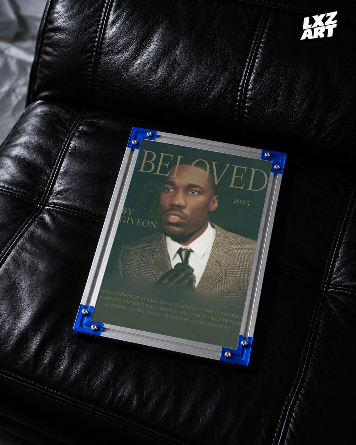 GIVĒON BELOVED Olive Typography Portrait Poster | Unframed Wall Art — LXZART display 2; frame not included