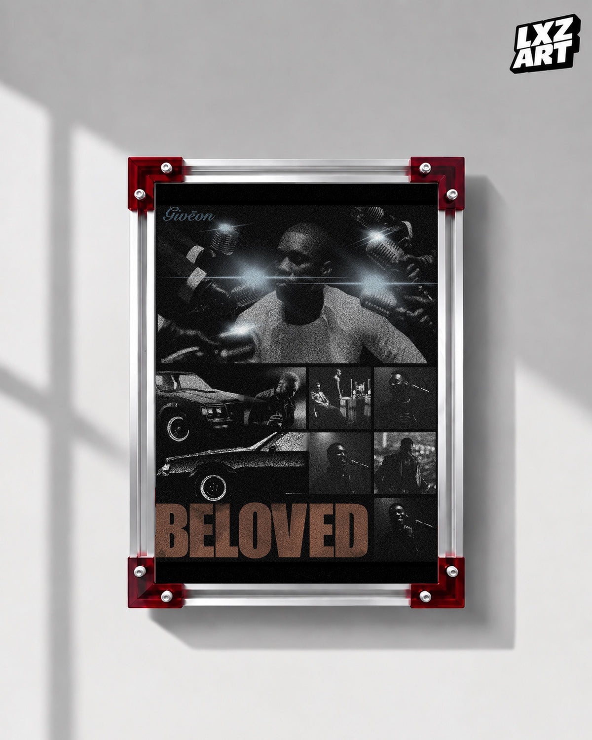 GIVĒON BELOVED Black and White Photo Collage Poster | Unframed Wall Art — LXZART display 1; frame not included