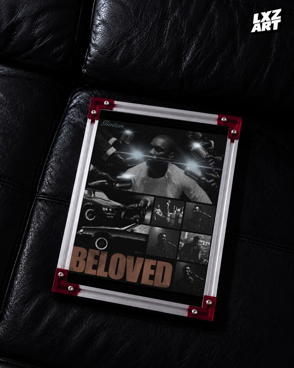 GIVĒON BELOVED Black and White Photo Collage Poster | Unframed Wall Art — LXZART display 2; frame not included