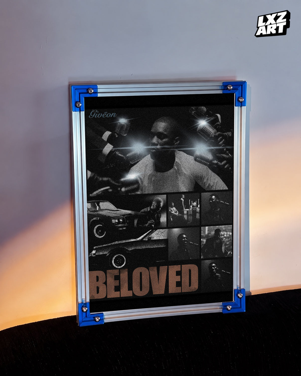 GIVĒON BELOVED Black and White Photo Collage Poster | Unframed Wall Art — LXZART display 3; frame not included