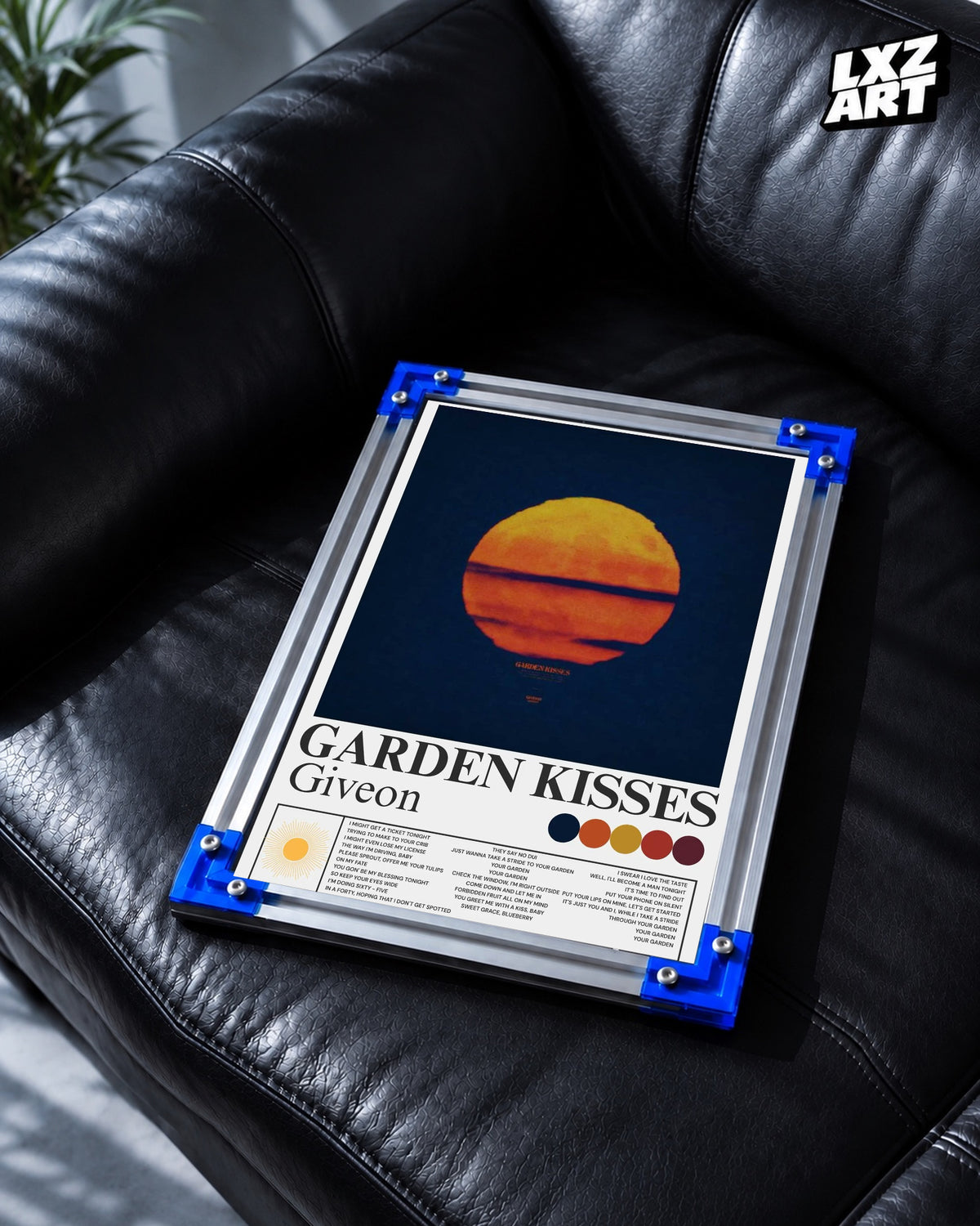 GIVĒON Garden Kisses Sunset Lyric Poster | Unframed Wall Art — LXZART display 2; frame not included