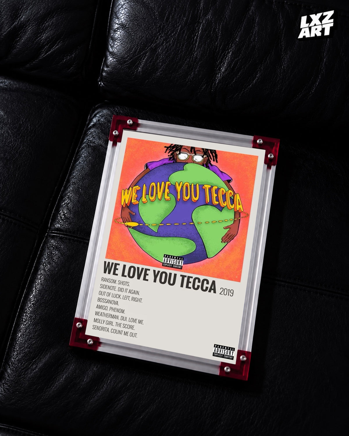 Lil Tecca We Love You Tecca Cream Tracklist Poster | Unframed Wall Art — LXZART display 2; frame not included