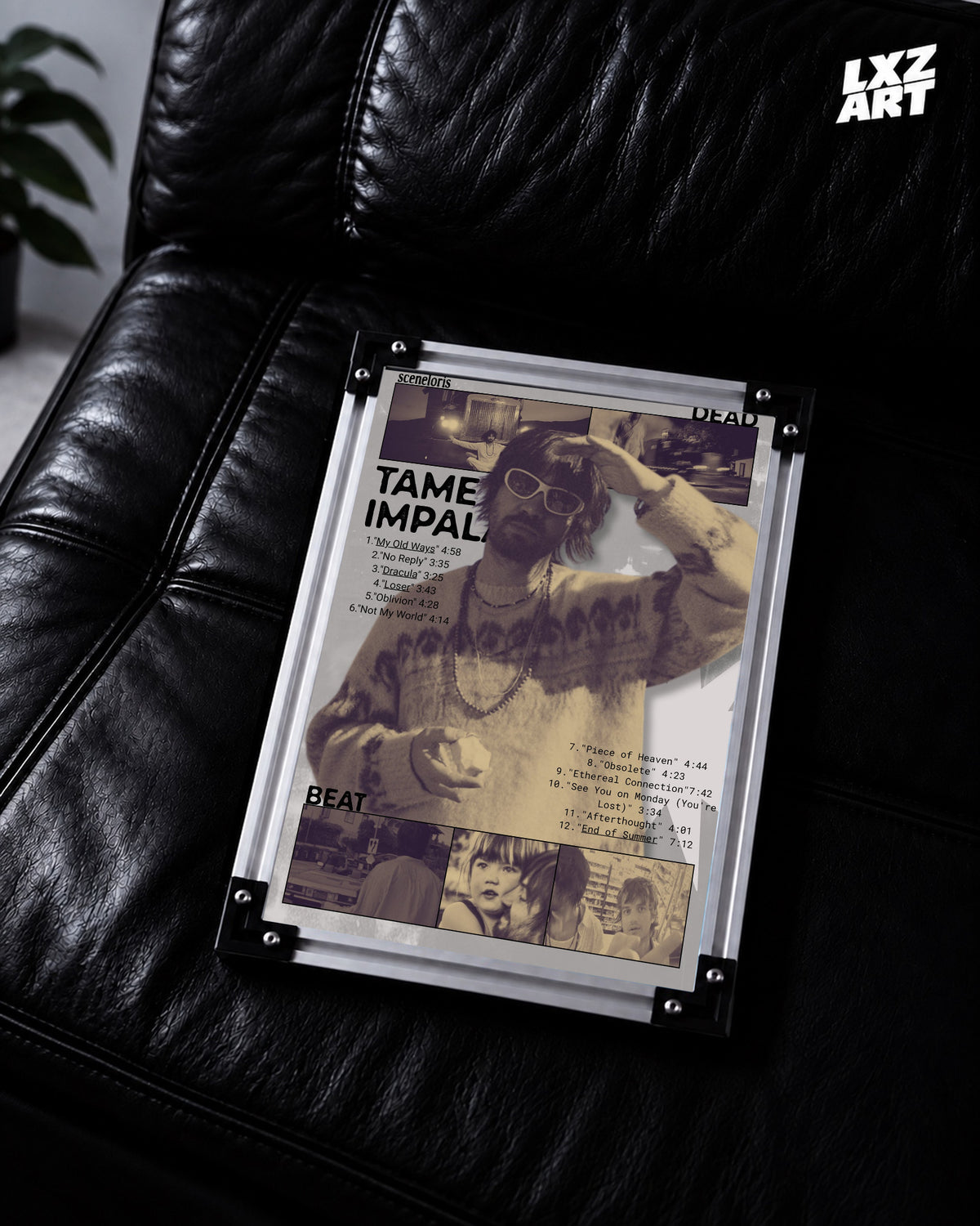 Tame Impala Deadbeat Sepia Portrait Collage Poster | Unframed Wall Art — LXZART display 2; frame not included