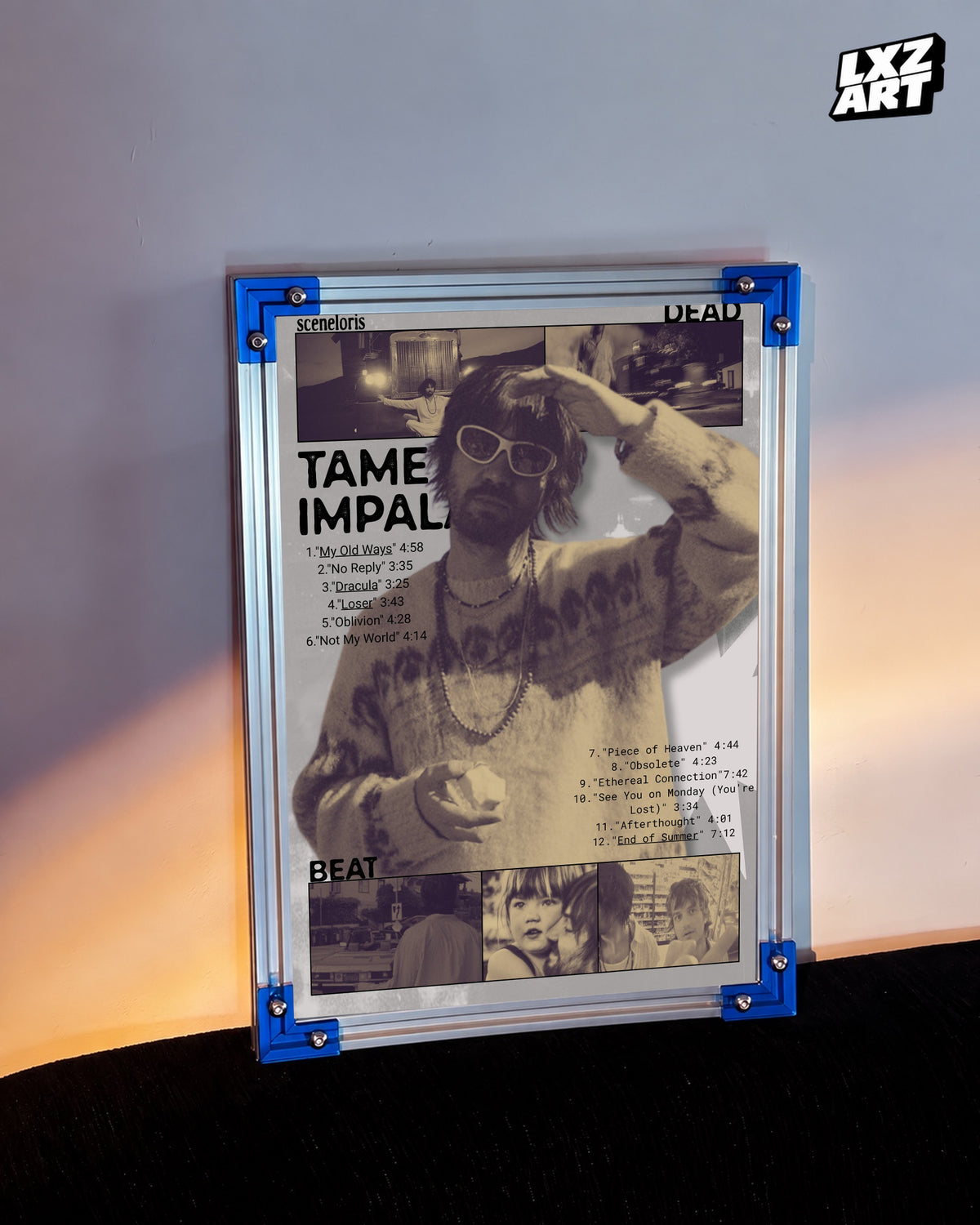 Tame Impala Deadbeat Sepia Portrait Collage Poster | Unframed Wall Art — LXZART display 3; frame not included