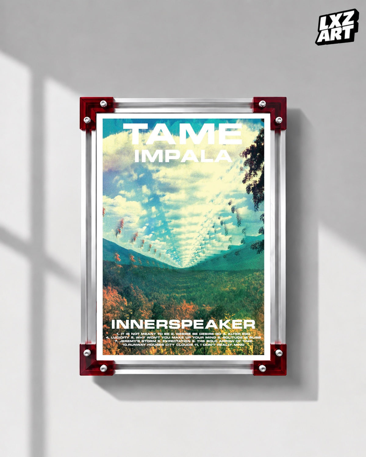 Tame Impala InnerSpeaker Landscape Typography Poster | Unframed Wall Art — LXZART display 1; frame not included