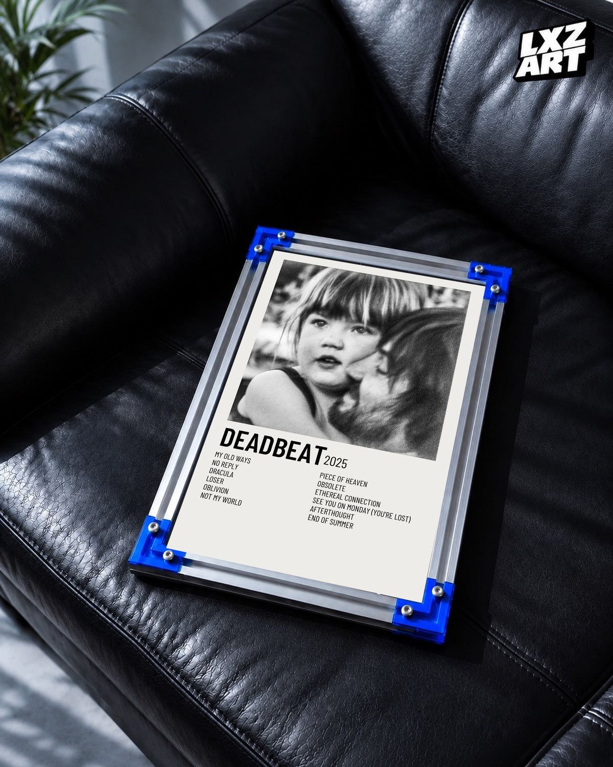 Tame Impala Deadbeat Cream Two-Column Tracklist Poster | Unframed Wall Art — LXZART display 2; frame not included