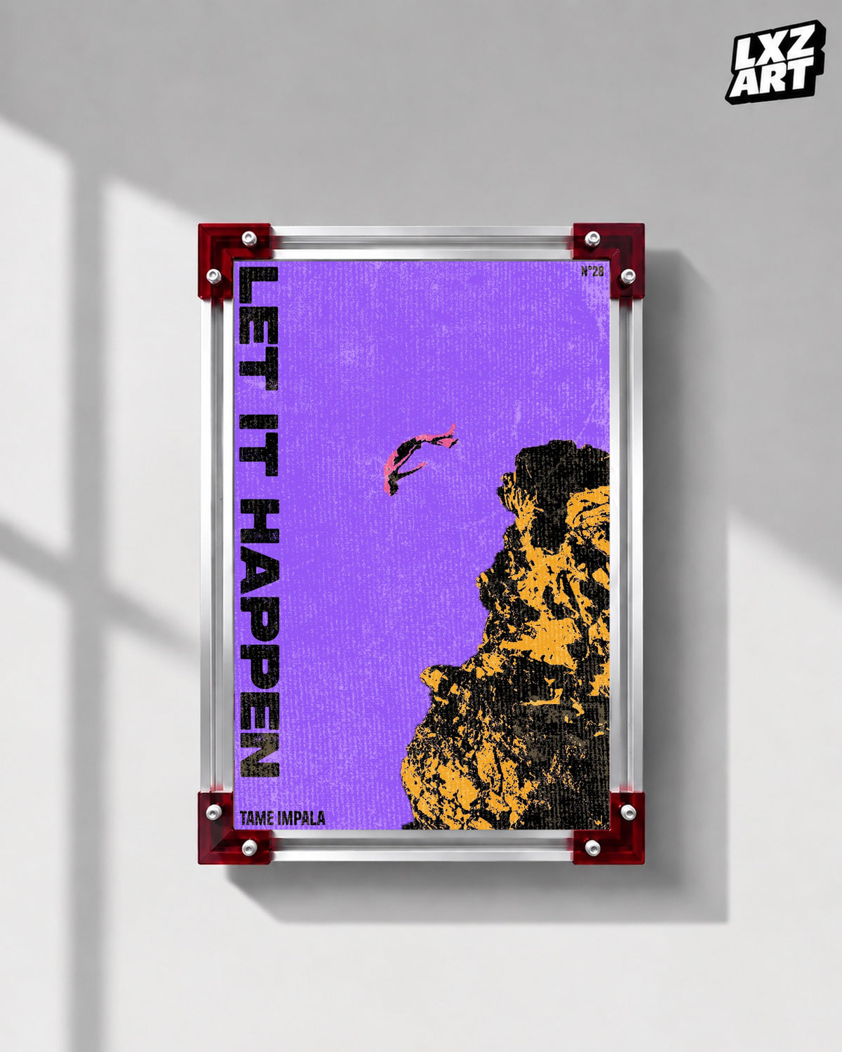 Tame Impala Let It Happen Purple Cliff Poster | Unframed Wall Art — LXZART display 1; frame not included