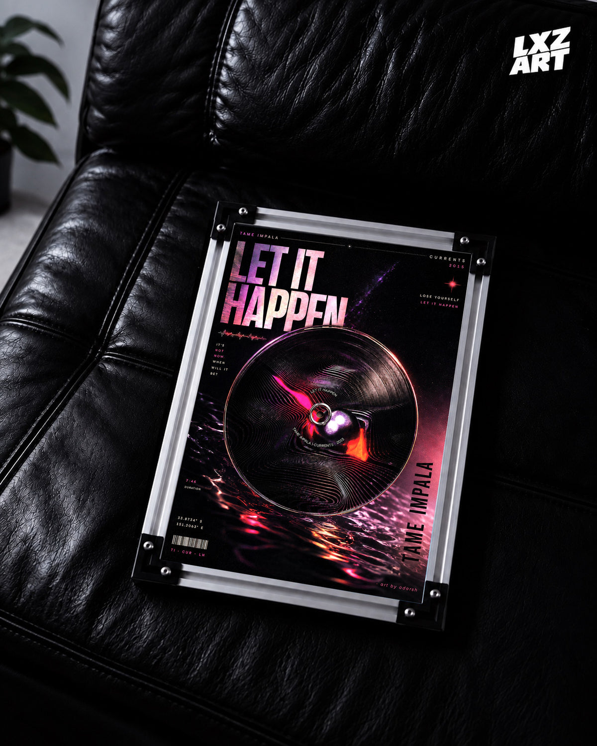 Tame Impala Let It Happen Pink Vinyl Poster | Unframed Wall Art — LXZART display 2; frame not included