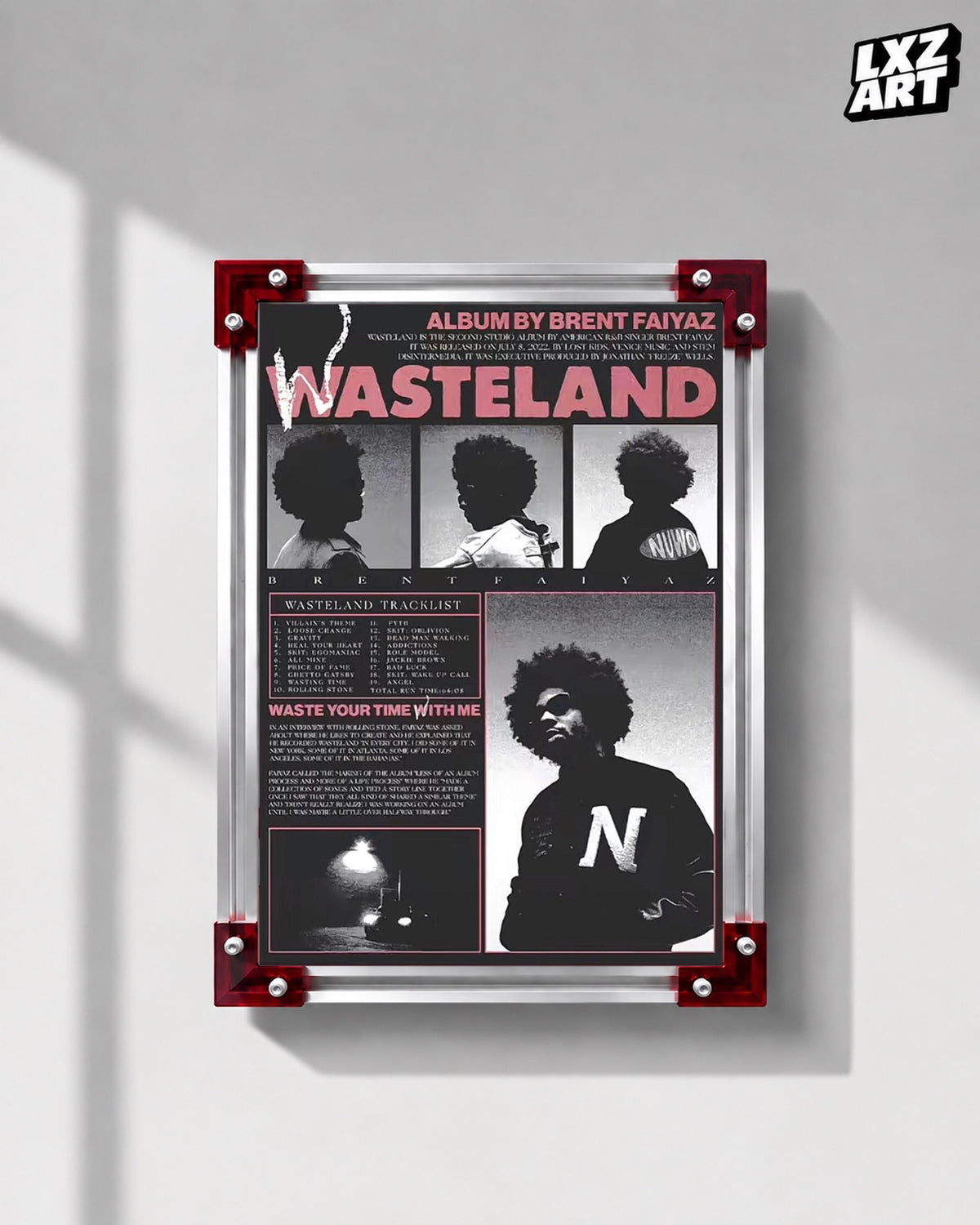 Brent Faiyaz Wasteland Pink Editorial Collage Poster | Unframed Wall Art — LXZART display 1; frame not included