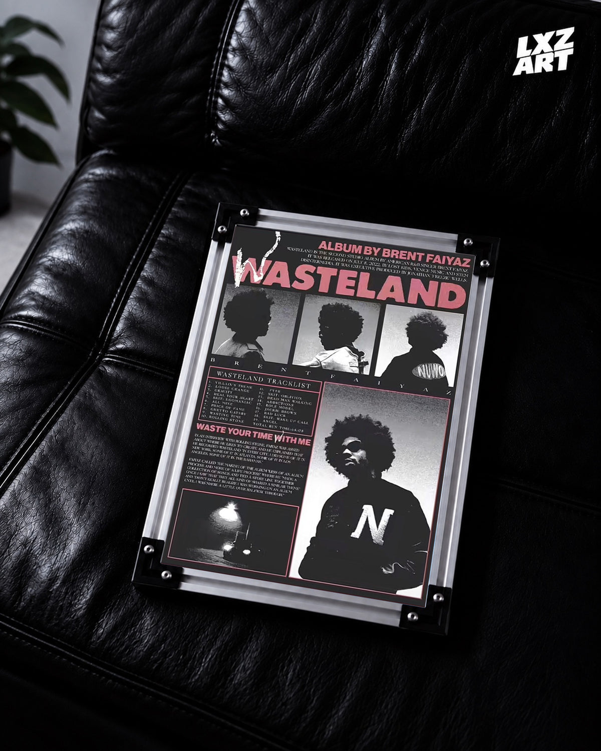 Brent Faiyaz Wasteland Pink Editorial Collage Poster | Unframed Wall Art — LXZART display 2; frame not included