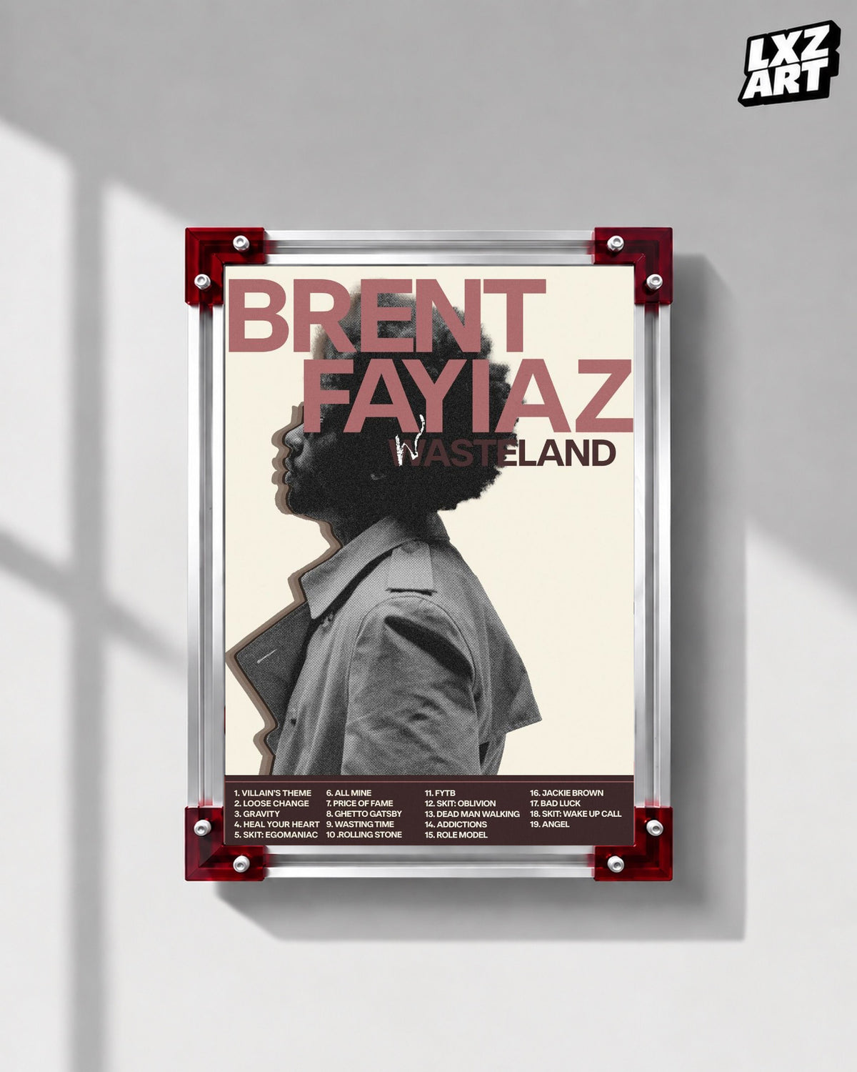 Brent Faiyaz Wasteland Cream Profile Portrait Poster | Unframed Wall Art — LXZART display 1; frame not included
