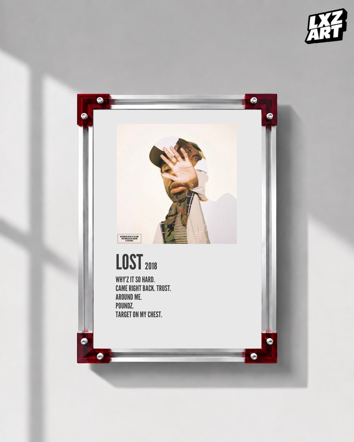 Brent Faiyaz Lost Cream Tracklist Poster | Unframed Wall Art — LXZART display 1; frame not included
