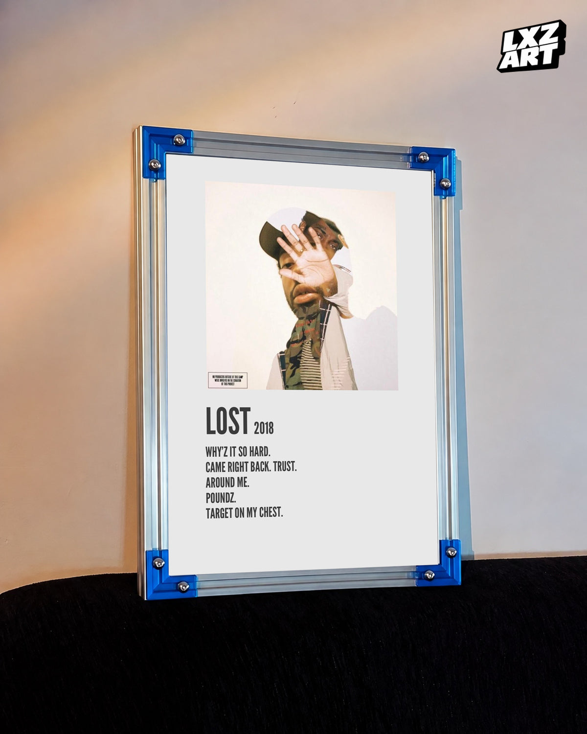 Brent Faiyaz Lost Cream Tracklist Poster | Unframed Wall Art — LXZART display 3; frame not included