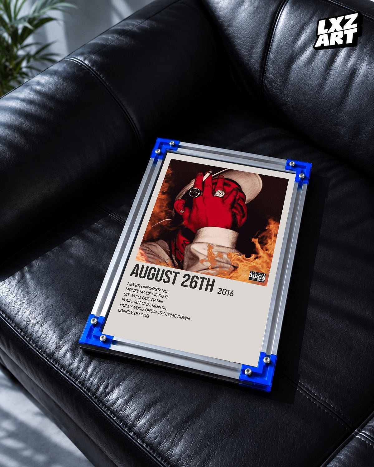 Post Malone August 26th Cream Tracklist Poster | Unframed Wall Art — LXZART display 2; frame not included