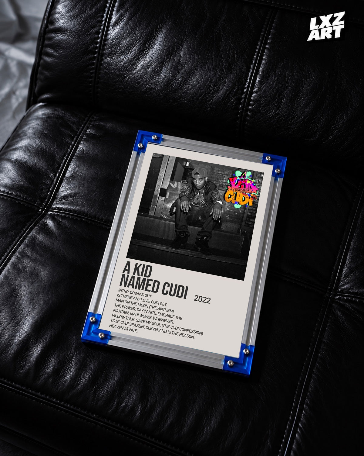 Kid Cudi A Kid Named Cudi Cream Steps Tracklist Poster | Unframed Wall Art — LXZART display 2; frame not included