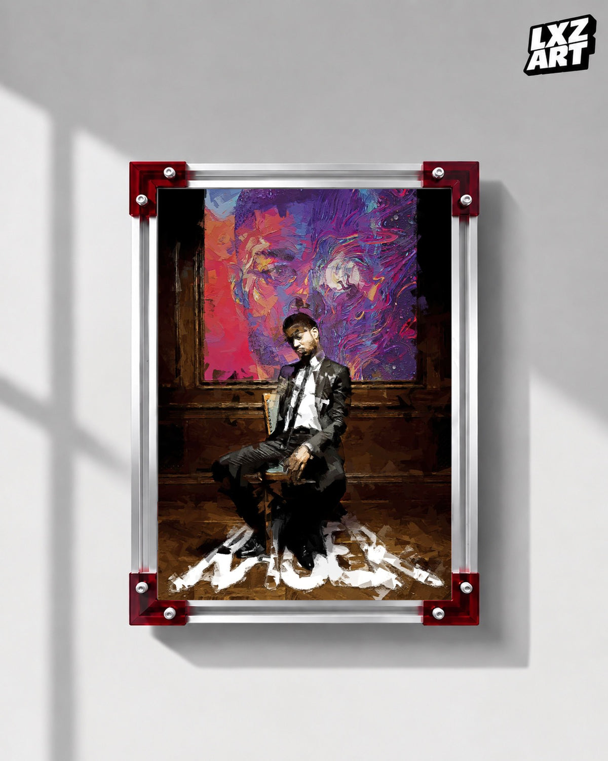 Kid Cudi Man on the Moon Color Portrait Collage Poster | Unframed Wall Art — LXZART display 1; frame not included