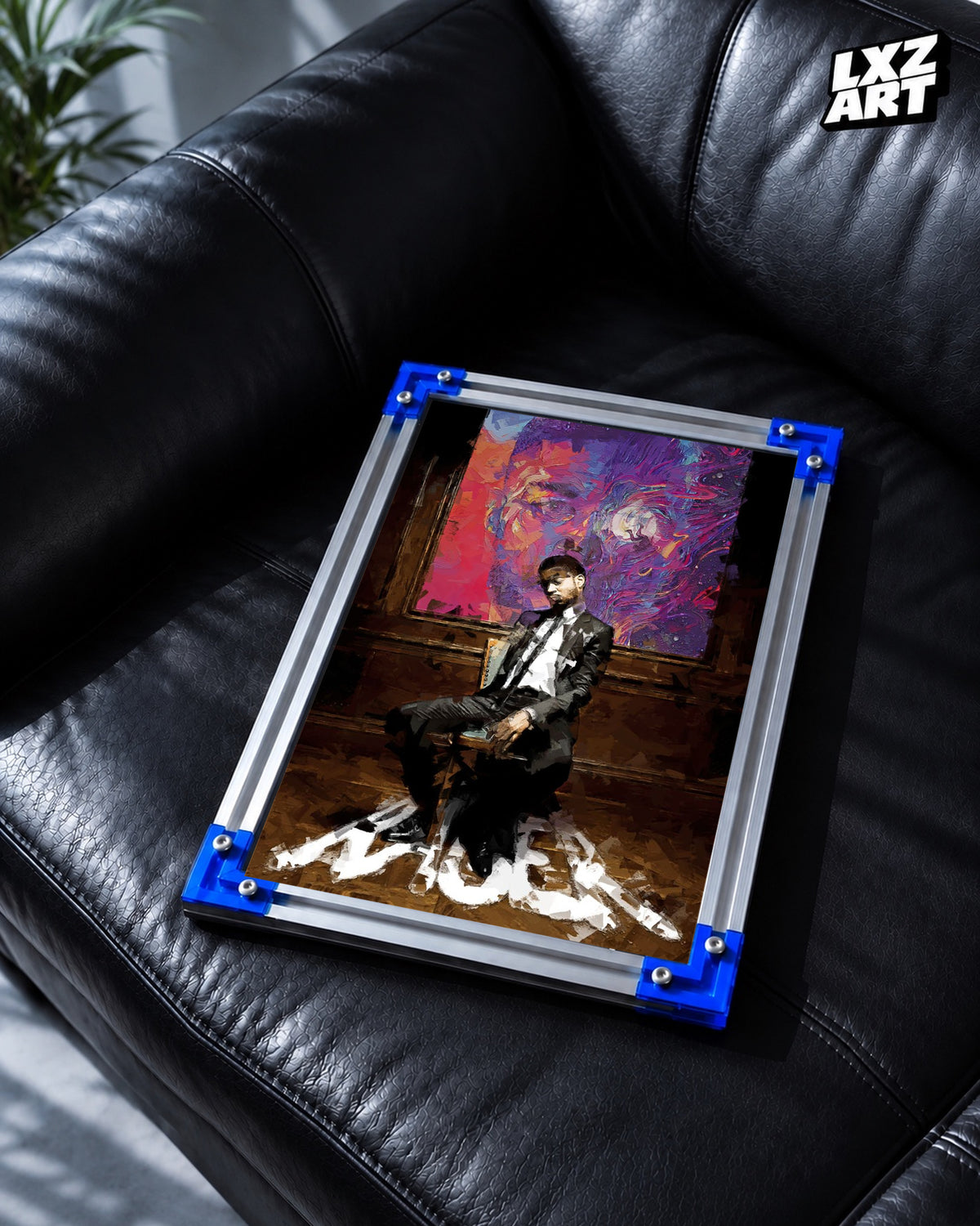 Kid Cudi Man on the Moon Color Portrait Collage Poster | Unframed Wall Art — LXZART display 2; frame not included