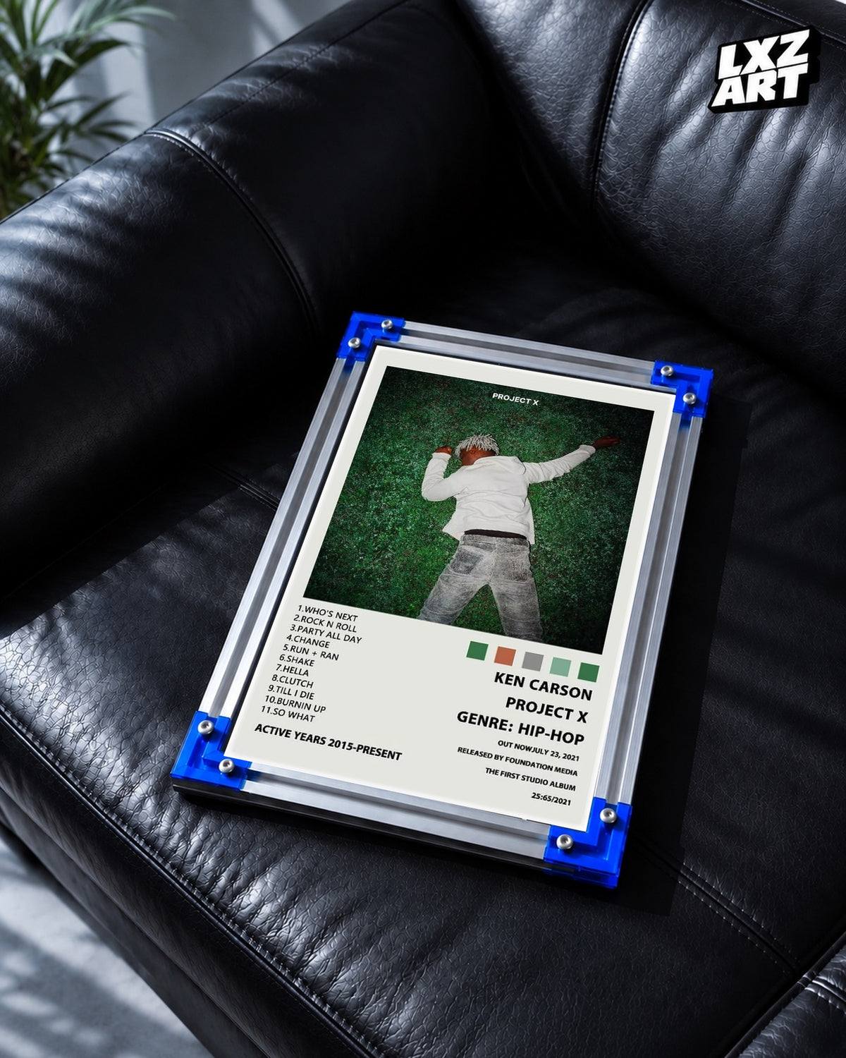 Ken Carson Project X Cream Color Palette Tracklist Poster | Unframed Wall Art — LXZART display 2; frame not included