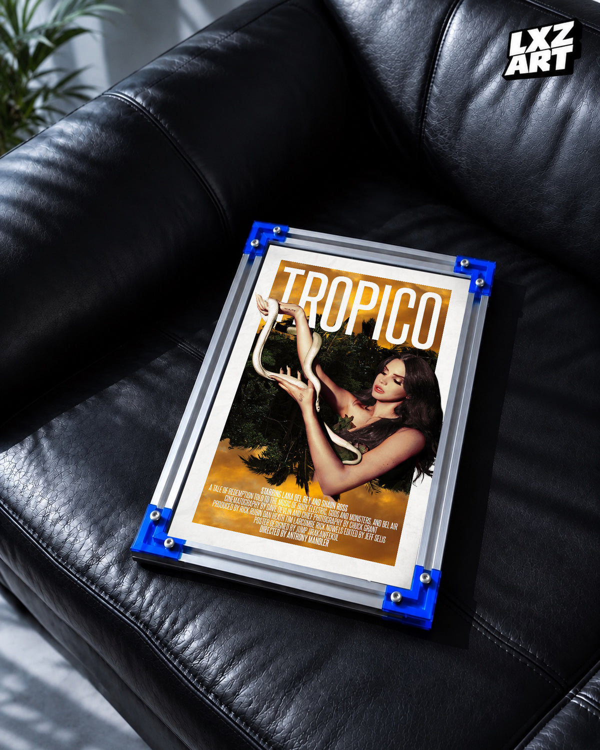 Lana Del Rey Tropico Snake Portrait Film Poster | Unframed Wall Art — LXZART display 2; frame not included