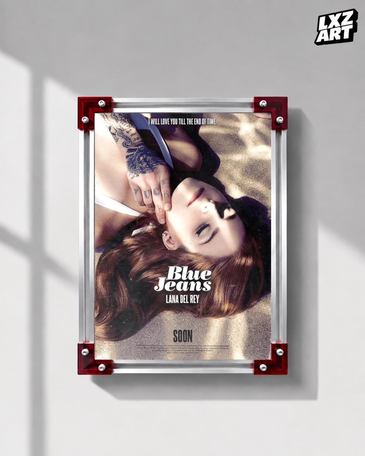 Lana Del Rey Blue Jeans Warm Portrait Poster | Unframed Wall Art — LXZART display 1; frame not included