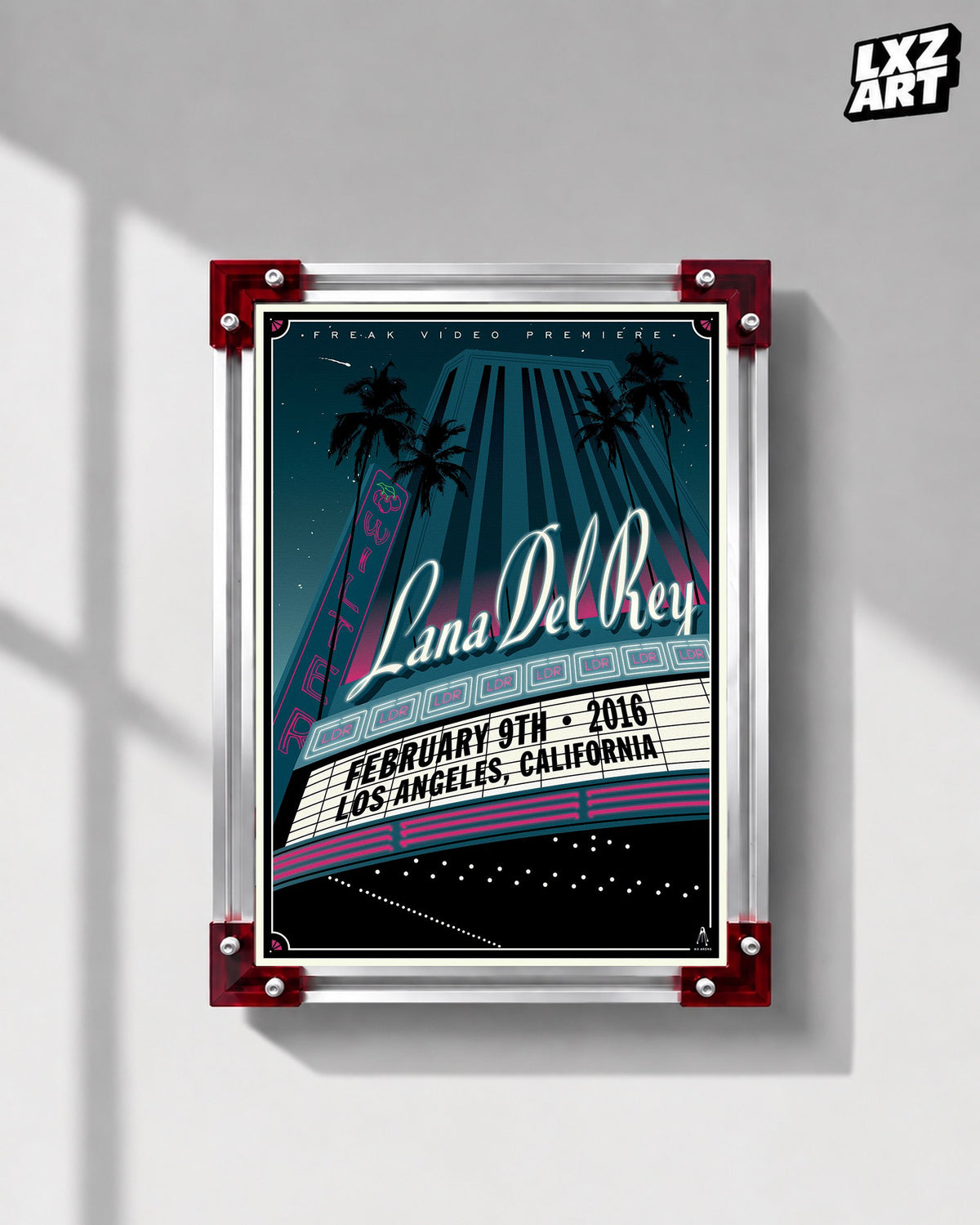 Lana Del Rey Freak Video Premiere Art Deco Poster | Unframed Wall Art — LXZART display 1; frame not included
