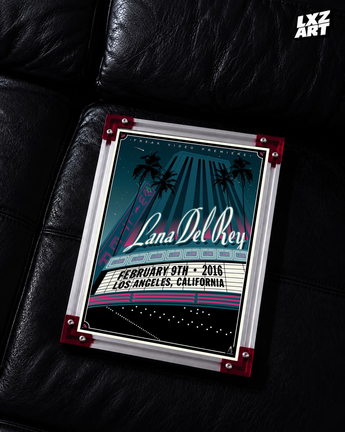 Lana Del Rey Freak Video Premiere Art Deco Poster | Unframed Wall Art — LXZART display 2; frame not included