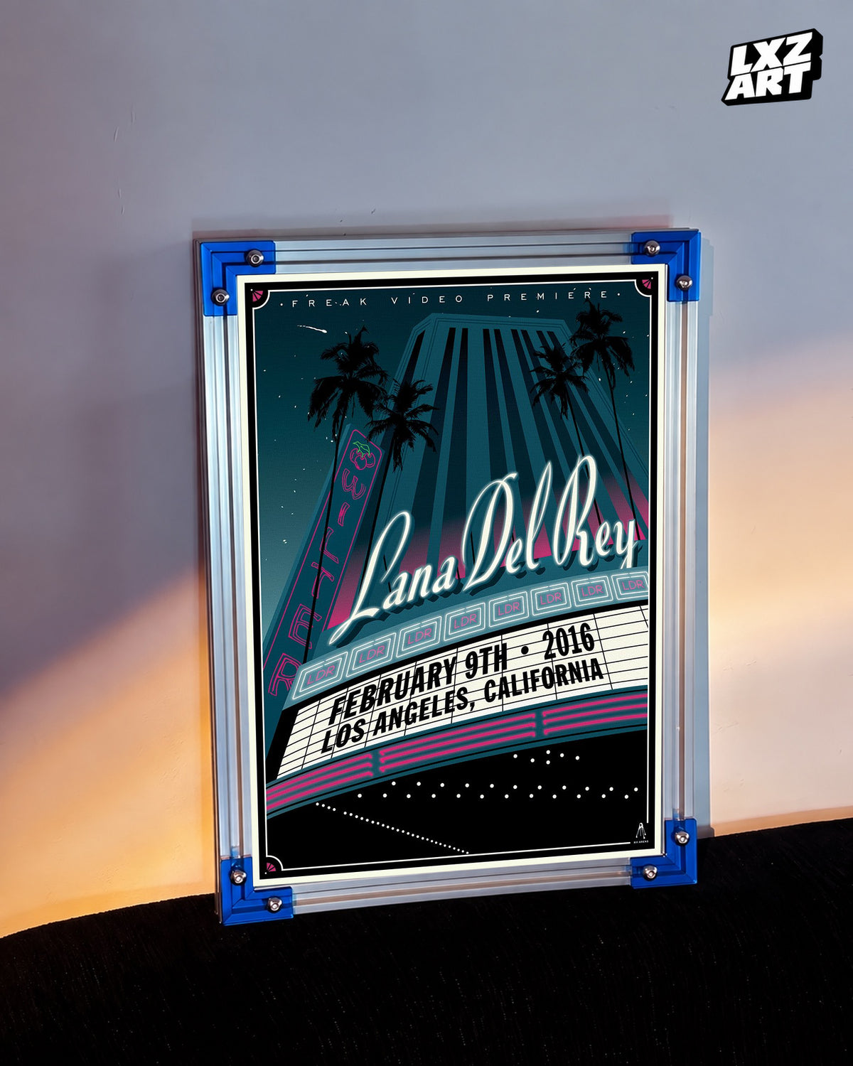 Lana Del Rey Freak Video Premiere Art Deco Poster | Unframed Wall Art — LXZART display 3; frame not included