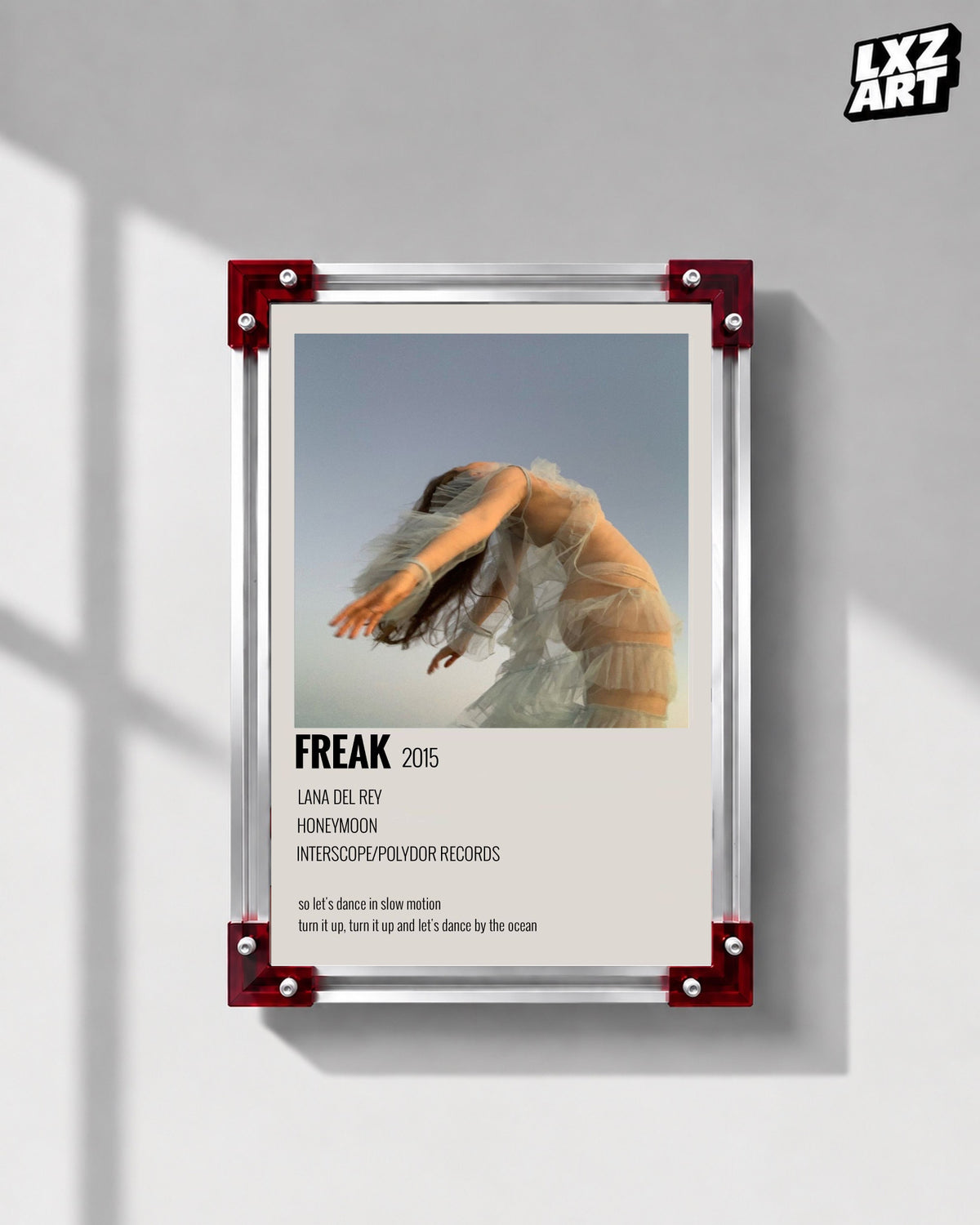 Lana Del Rey Freak Cream Dance Song Poster | Unframed Wall Art — LXZART display 1; frame not included