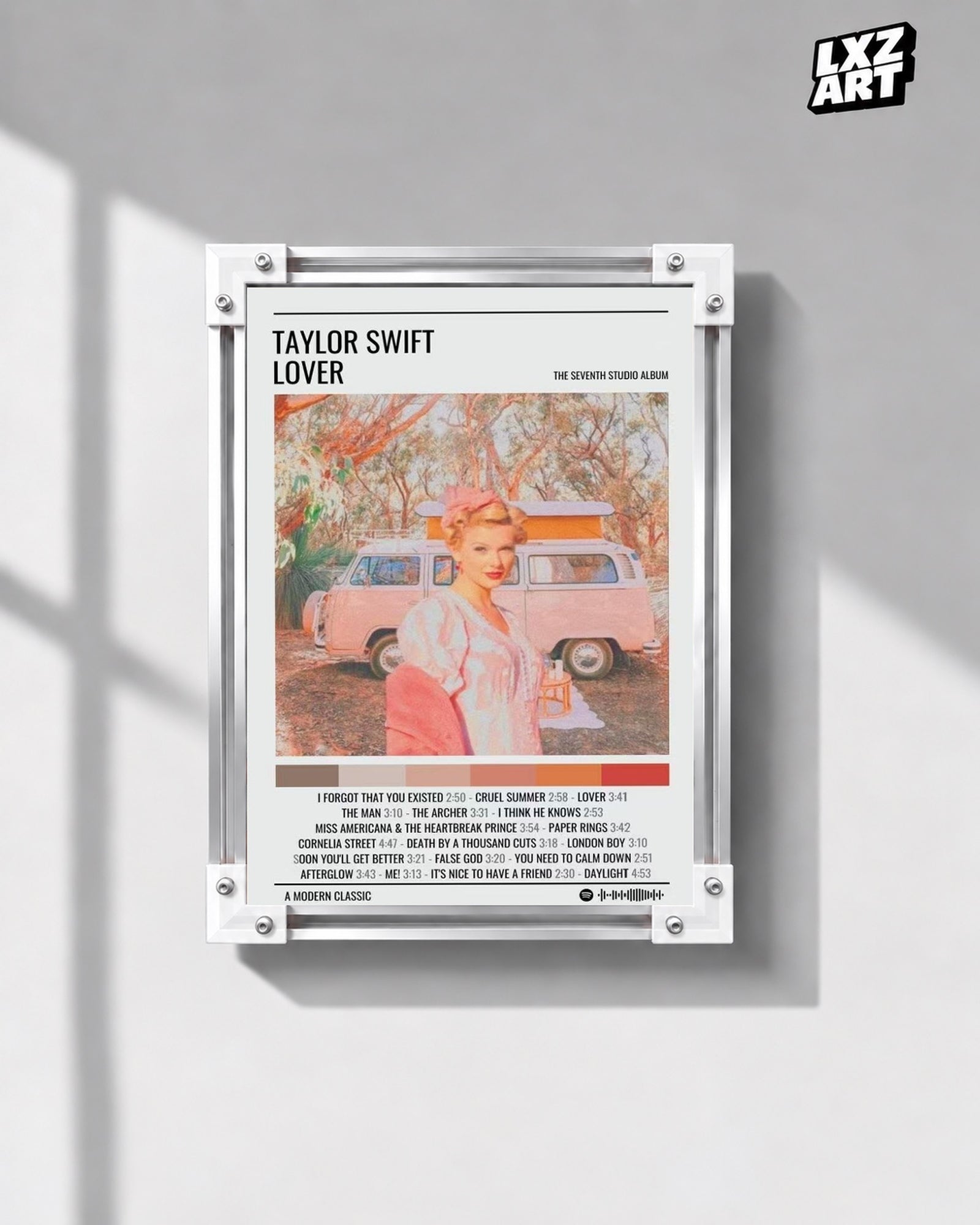 Taylor Swift Lover Illustrated Tracklist Poster | LXZART
