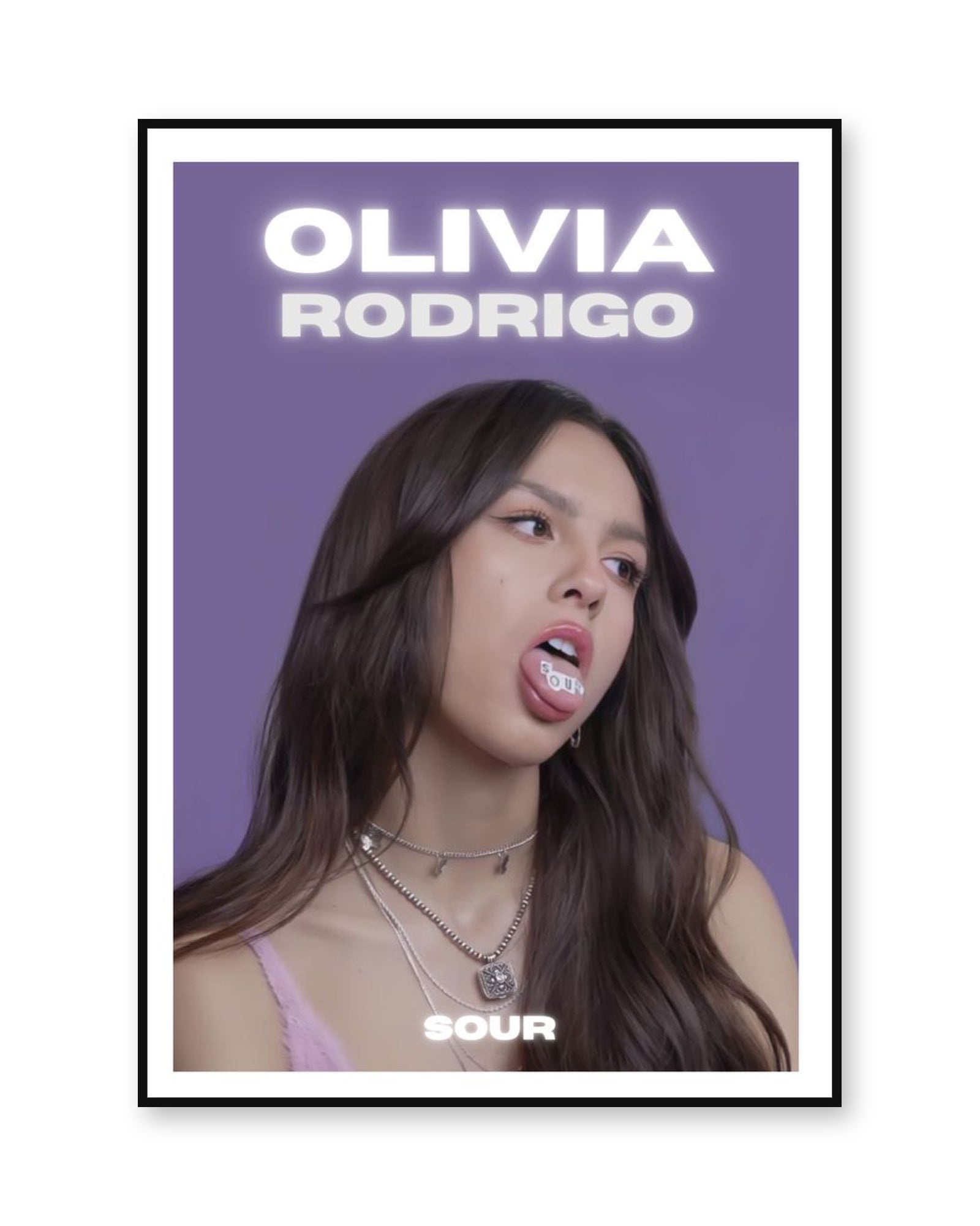 Olivia Rodrigo SOUR Purple Portrait Album Poster | Unframed Wall Art - white background product image