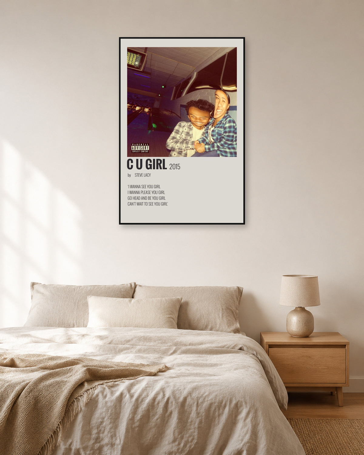 Steve Lacy C U Girl Cream Photo poster — natural-light bedroom display