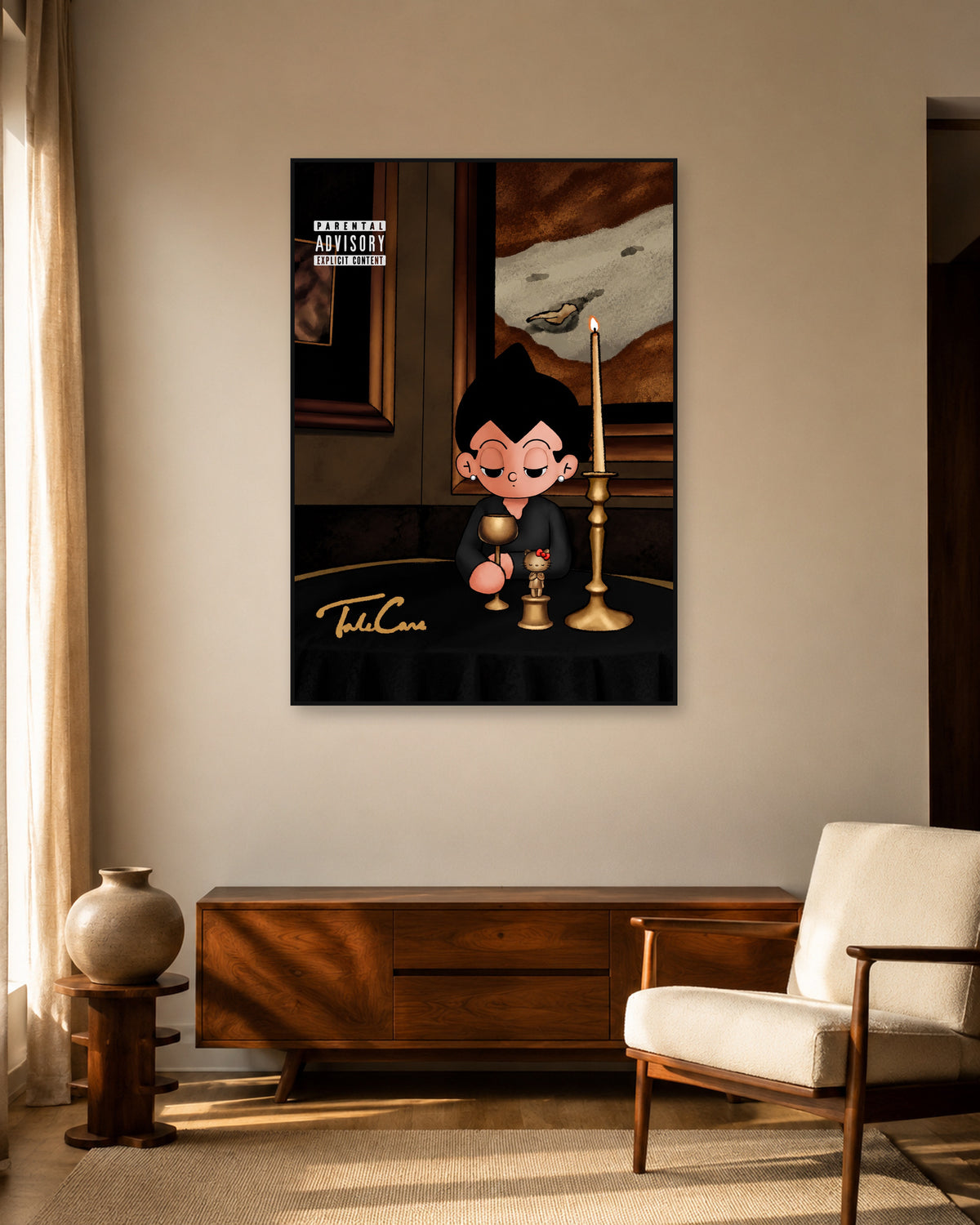 Drake Take Care Astro Boy fan art poster — warm living room display
